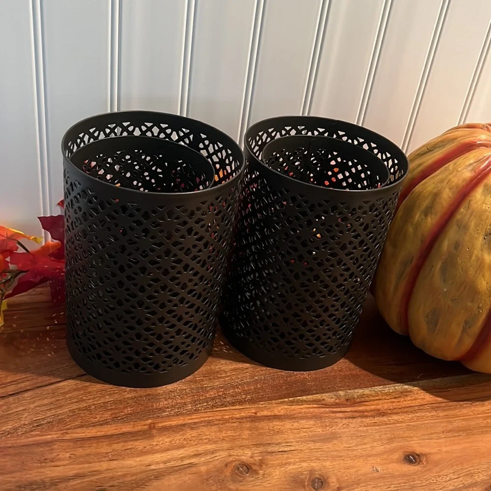 World Market Metal Candle Lattice Lanterns 4 Piece Set